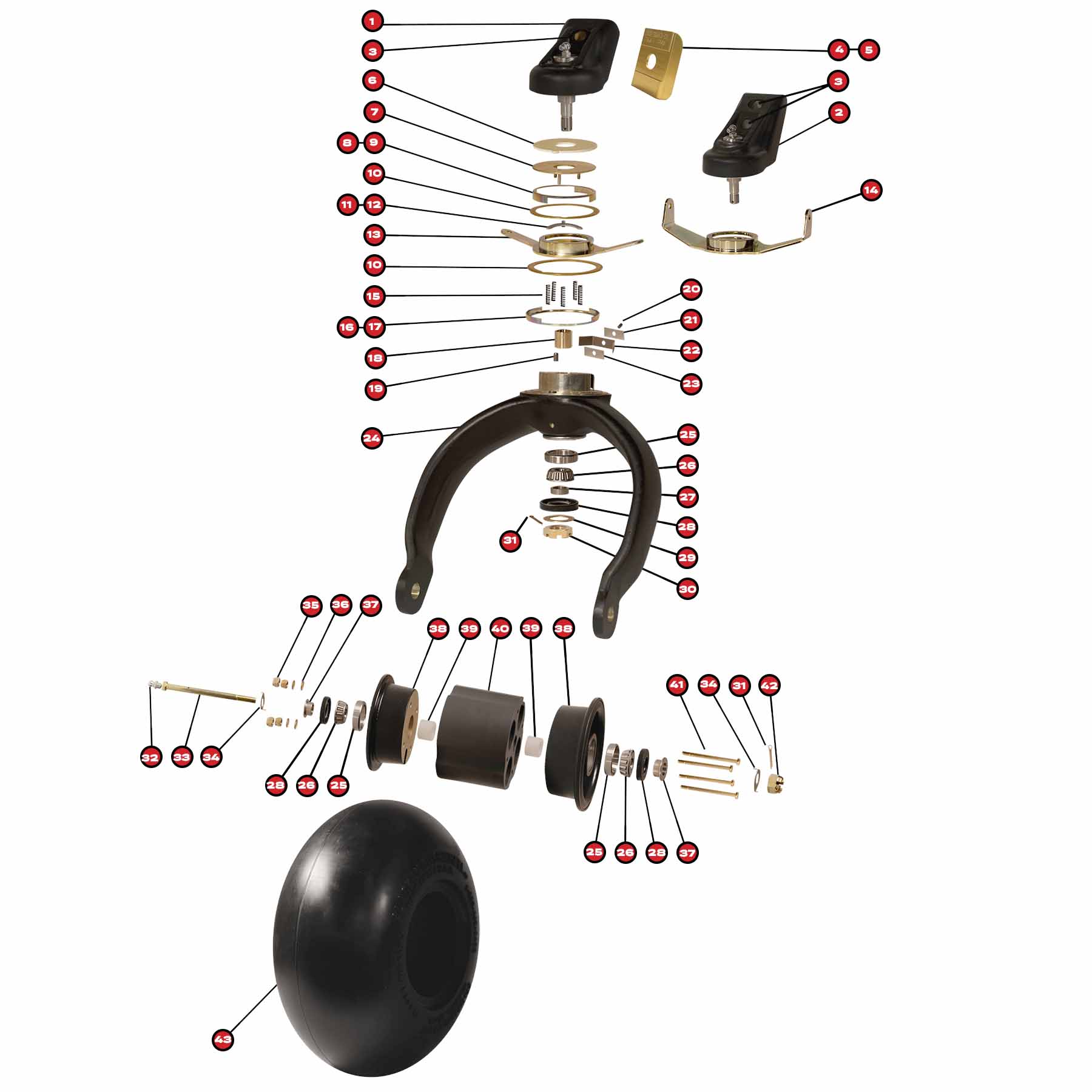 3200 Baby Bushwheel Rebuild Parts - Alaska Gear Company